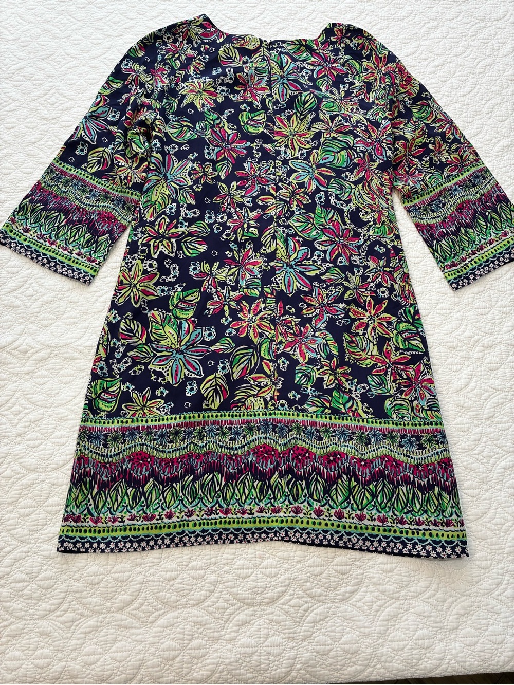 Lilly Pulitzer Silk Rylee 3/4 Sleeve Shift Dress Floral Size 2 Resort - Picture 3 of 8